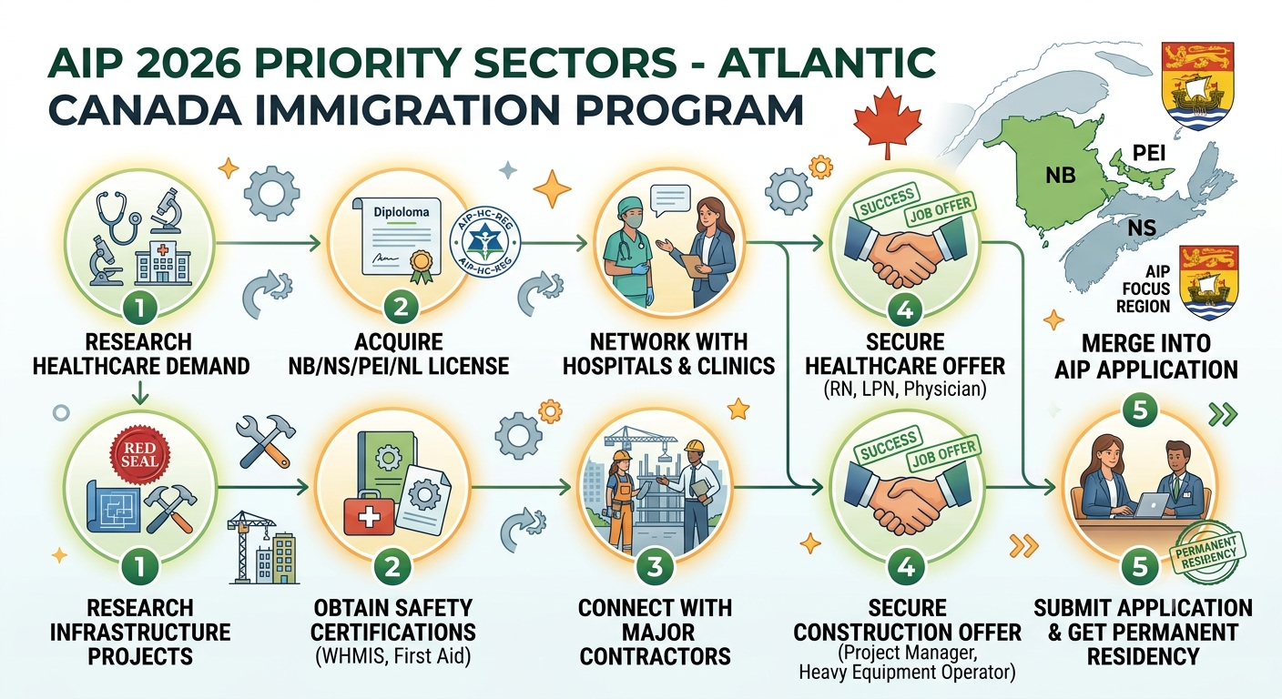 AIP 2026 priority sectors — healthcare, trades, and construction