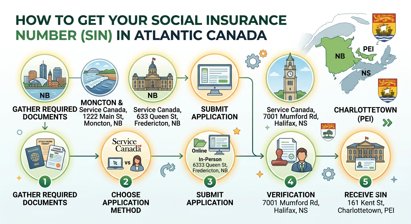 How to get your SIN in Moncton, Fredericton, Halifax, and Charlottetown