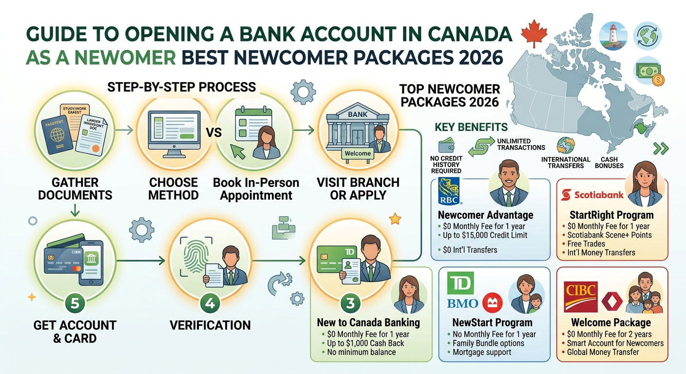 Opening a bank account in Canada as a newcomer — best newcomer packages 2026